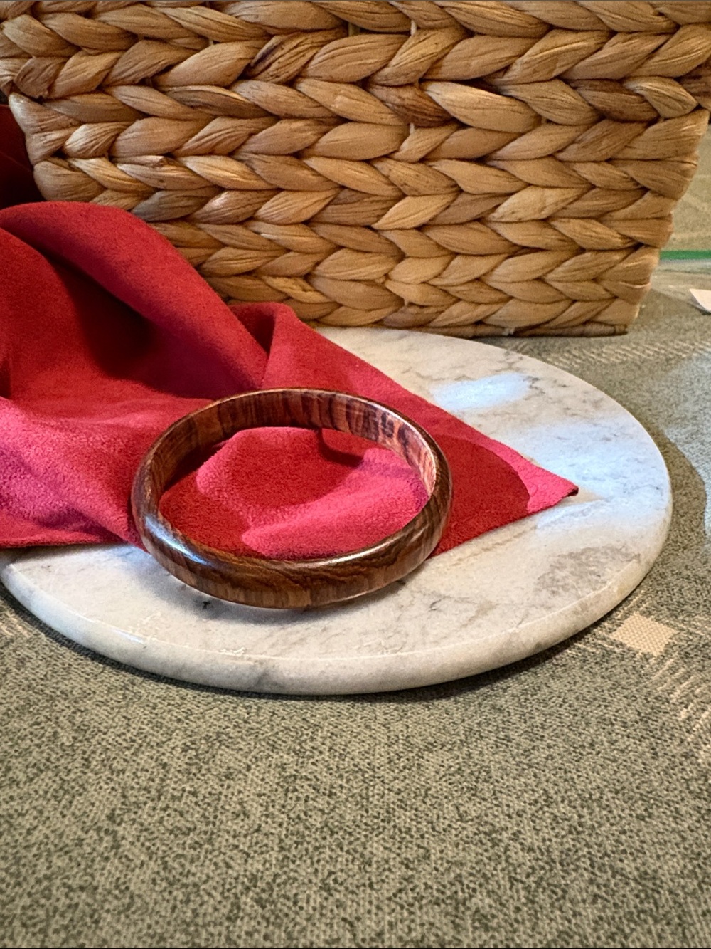 Handcrafted Wood Bangle Bracelet in Rich Brown
